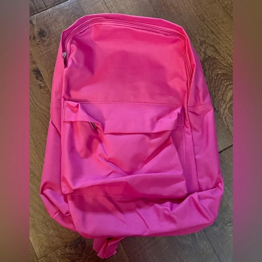 NWT  kids youth pink backpack zip closure adjustable straps